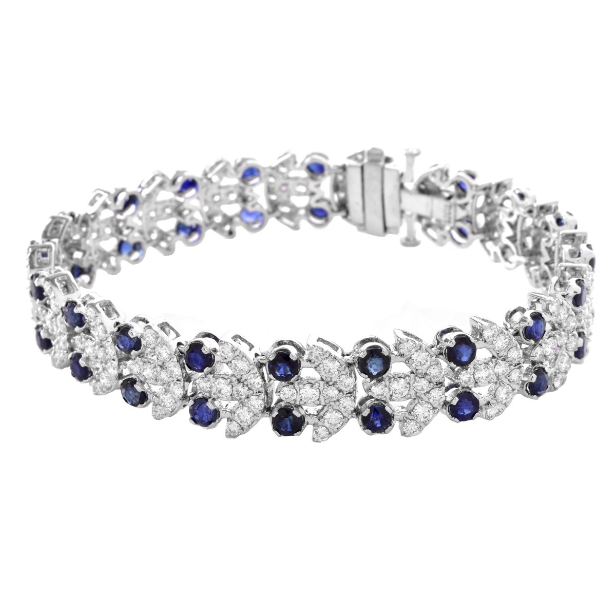 Diamond, Sapphire and 18K Gold Bracelet