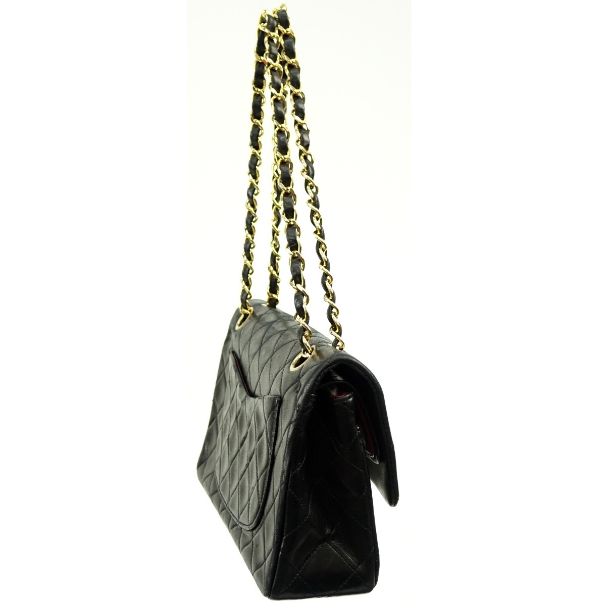 Chanel Black Quilted Leather Double Flap Bag 23