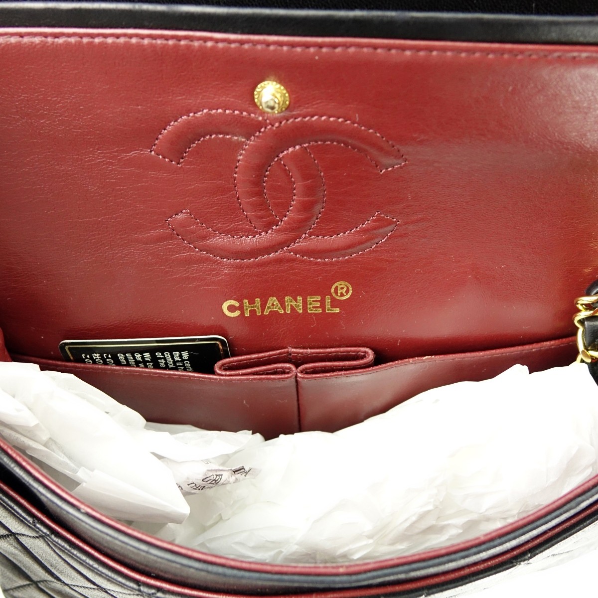 Chanel Black Quilted Leather Double Flap Bag 23