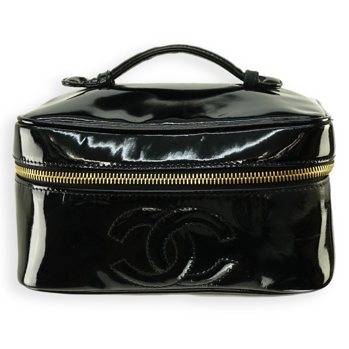 Chanel Black Patent Leather Cosmetic Bag