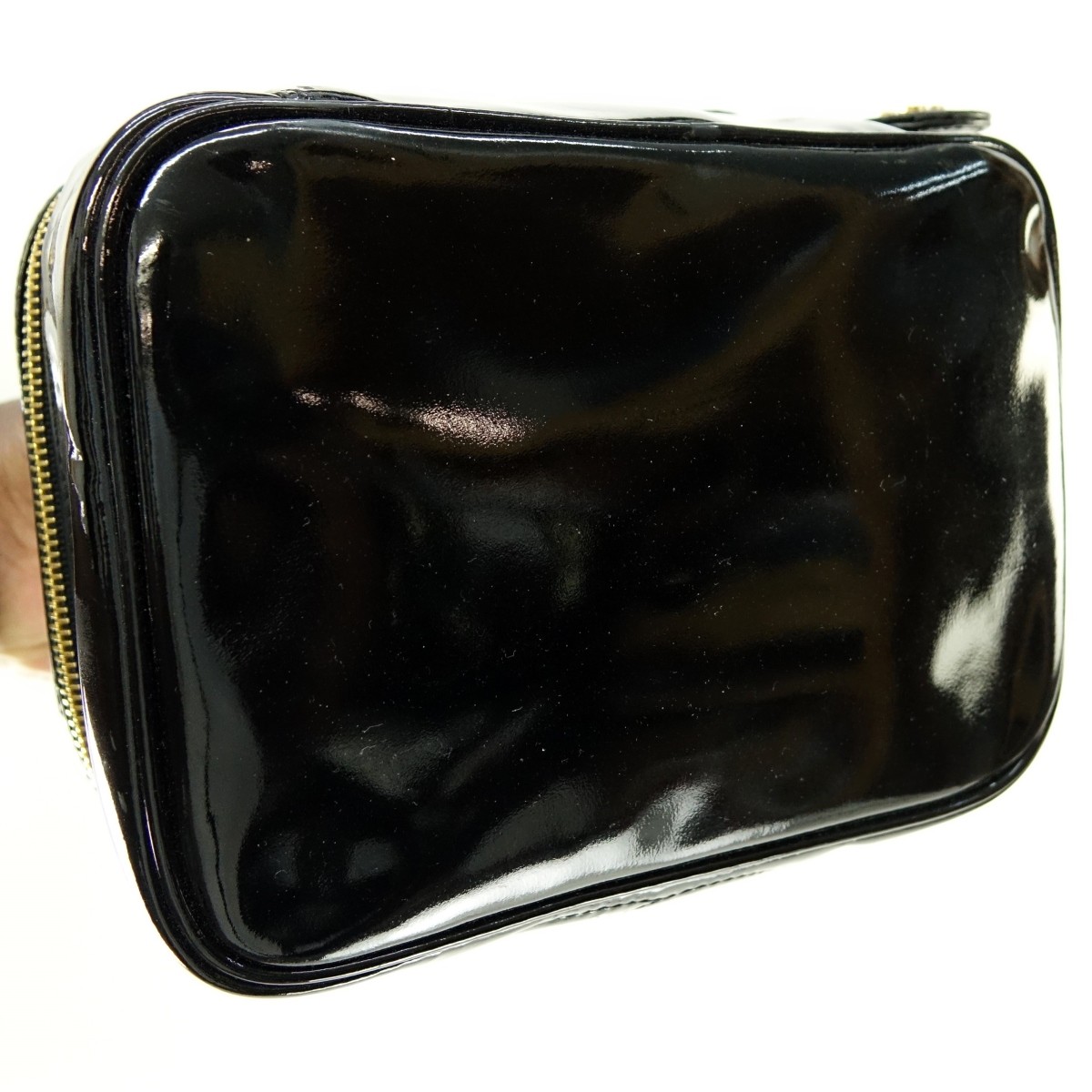 Chanel Black Patent Leather Cosmetic Bag