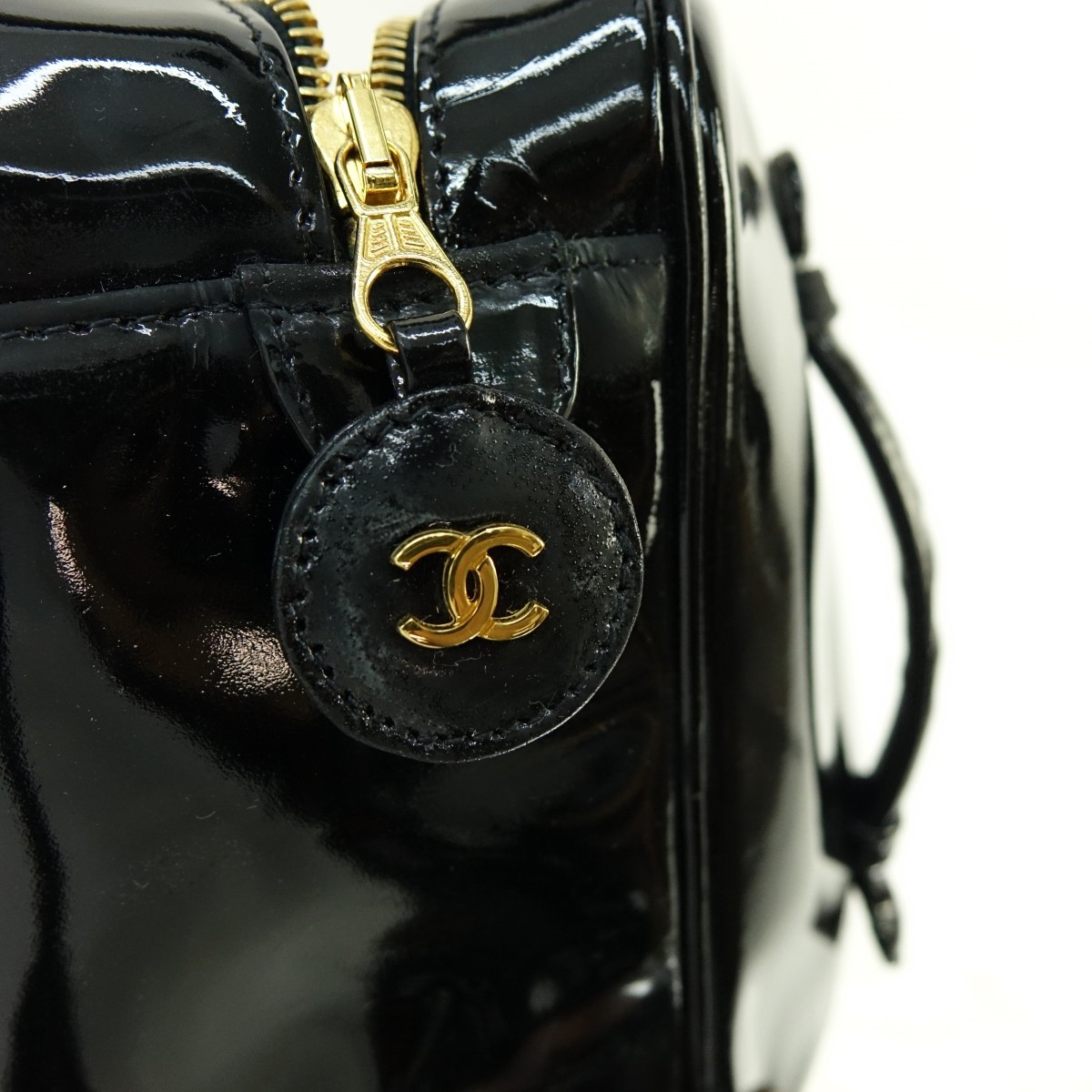 Chanel Black Patent Leather Cosmetic Bag