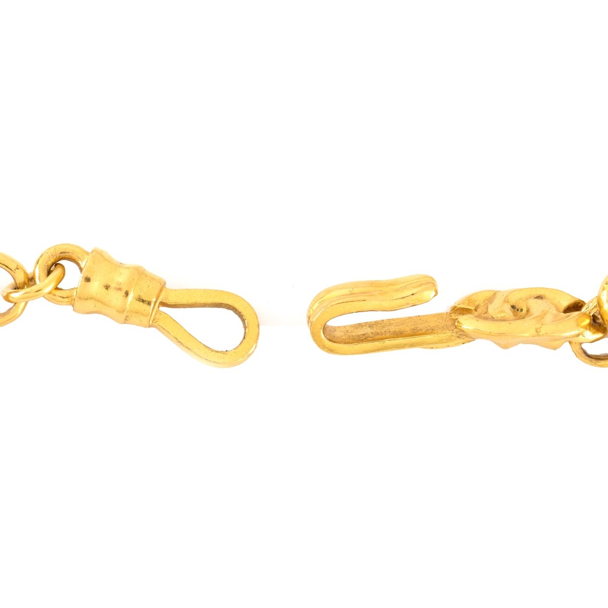 Chanel Gold Tone Logo Necklace