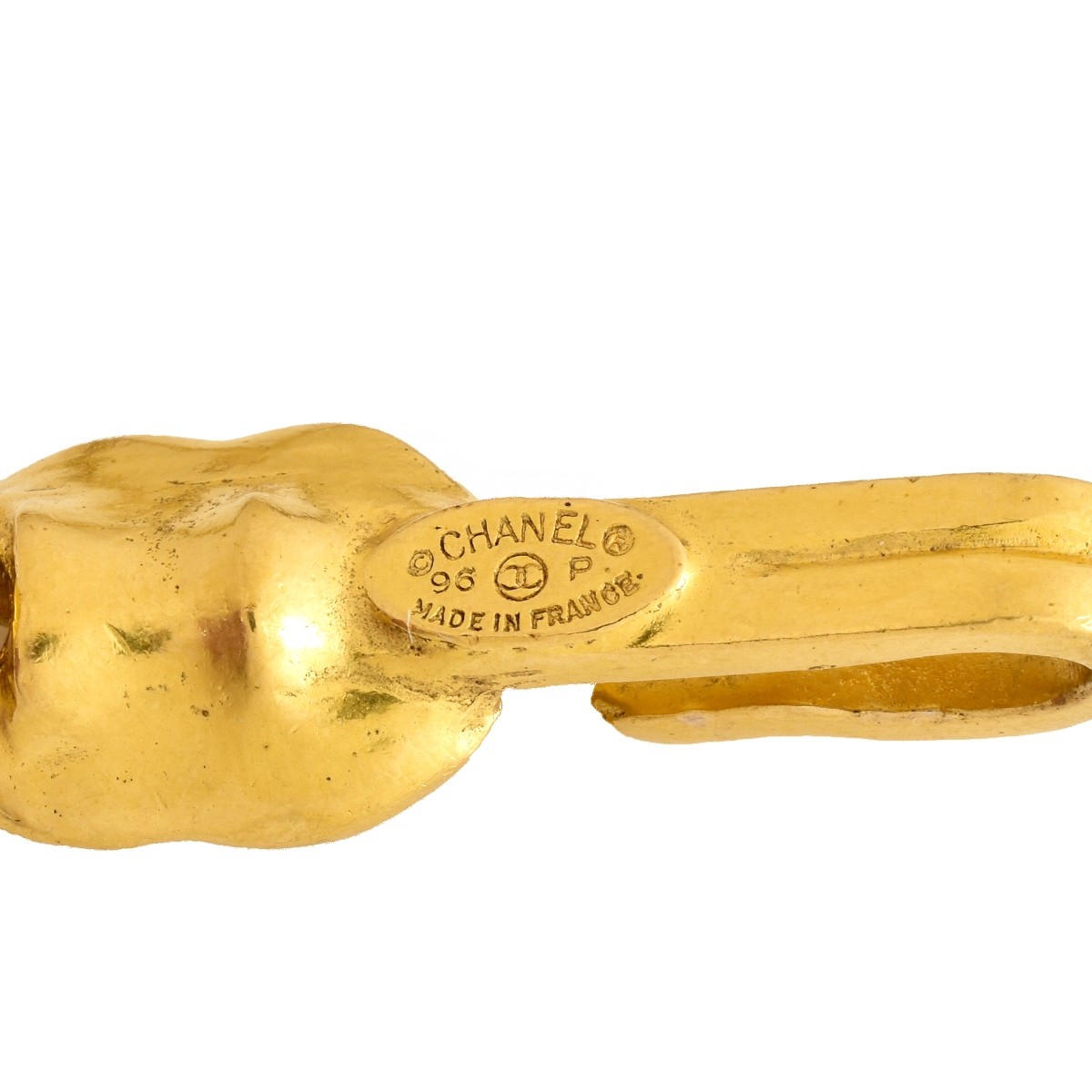 Chanel Gold Tone Logo Necklace