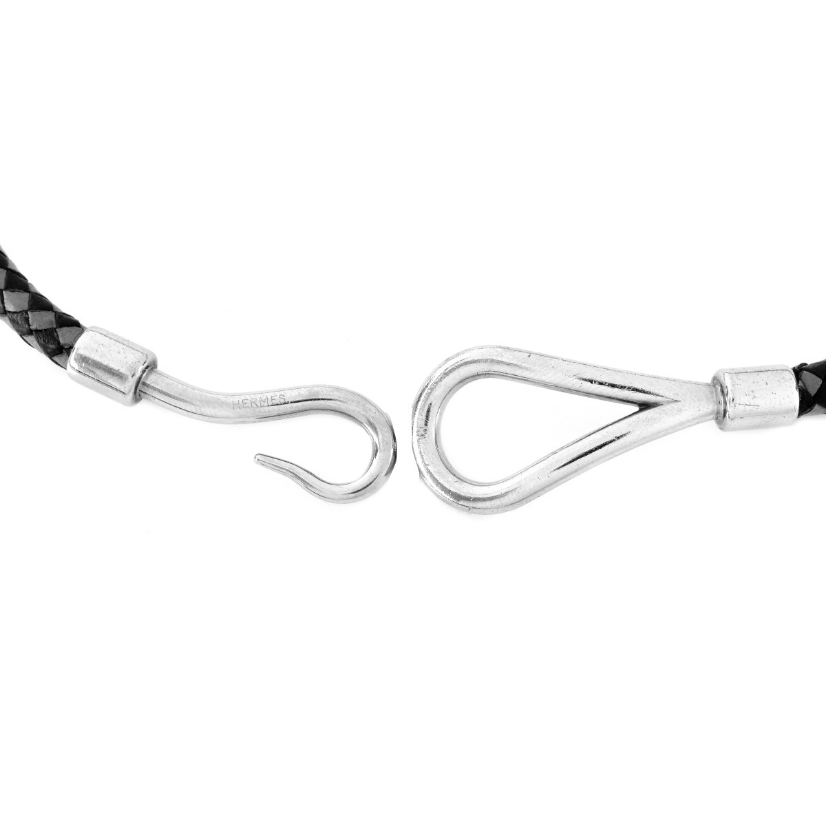 Hermes Black/Grey Leather Double Tour Bracelet