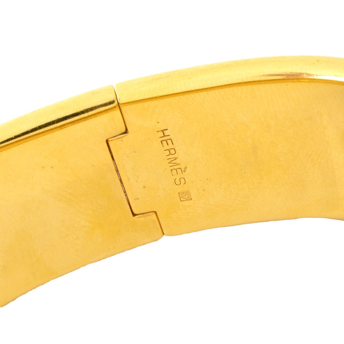 Hermes Gold Plate and Enamel Cuff Bangle