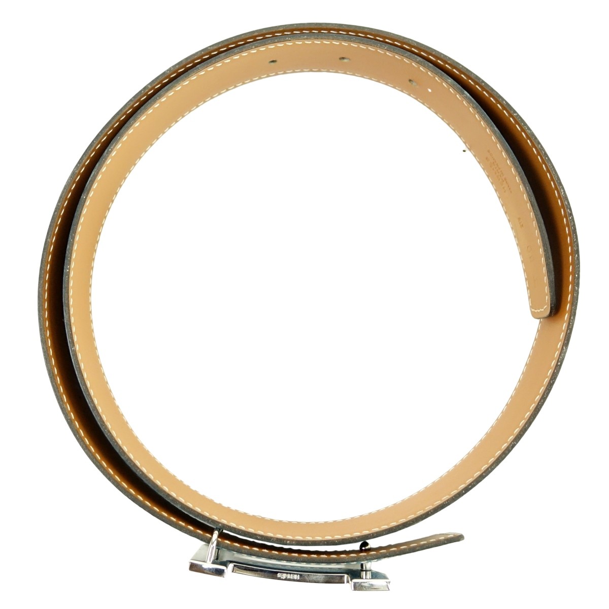 Hermes Blue Jean Epsom Leather Quizz Lacquer Belt