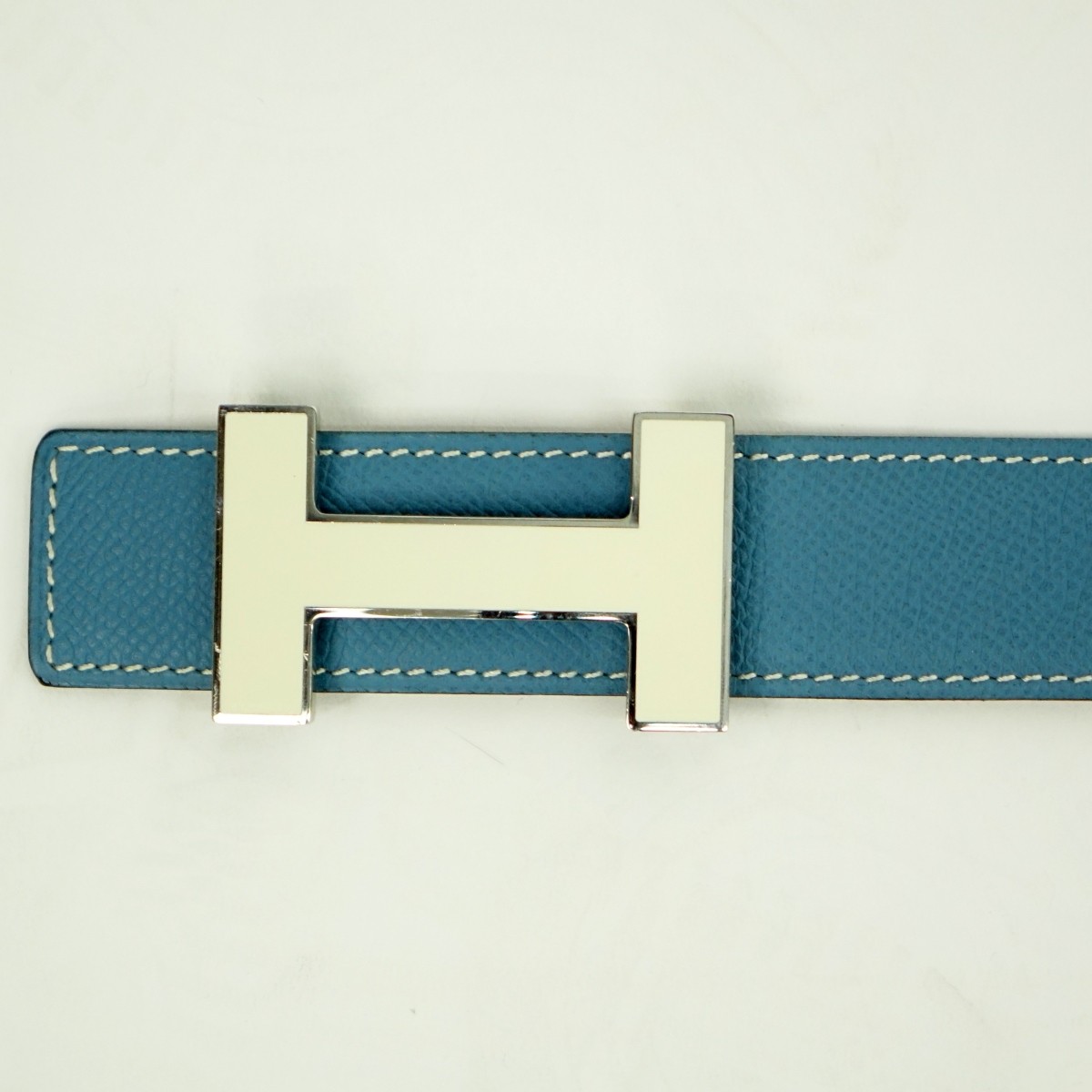 Hermes Blue Jean Epsom Leather Quizz Lacquer Belt