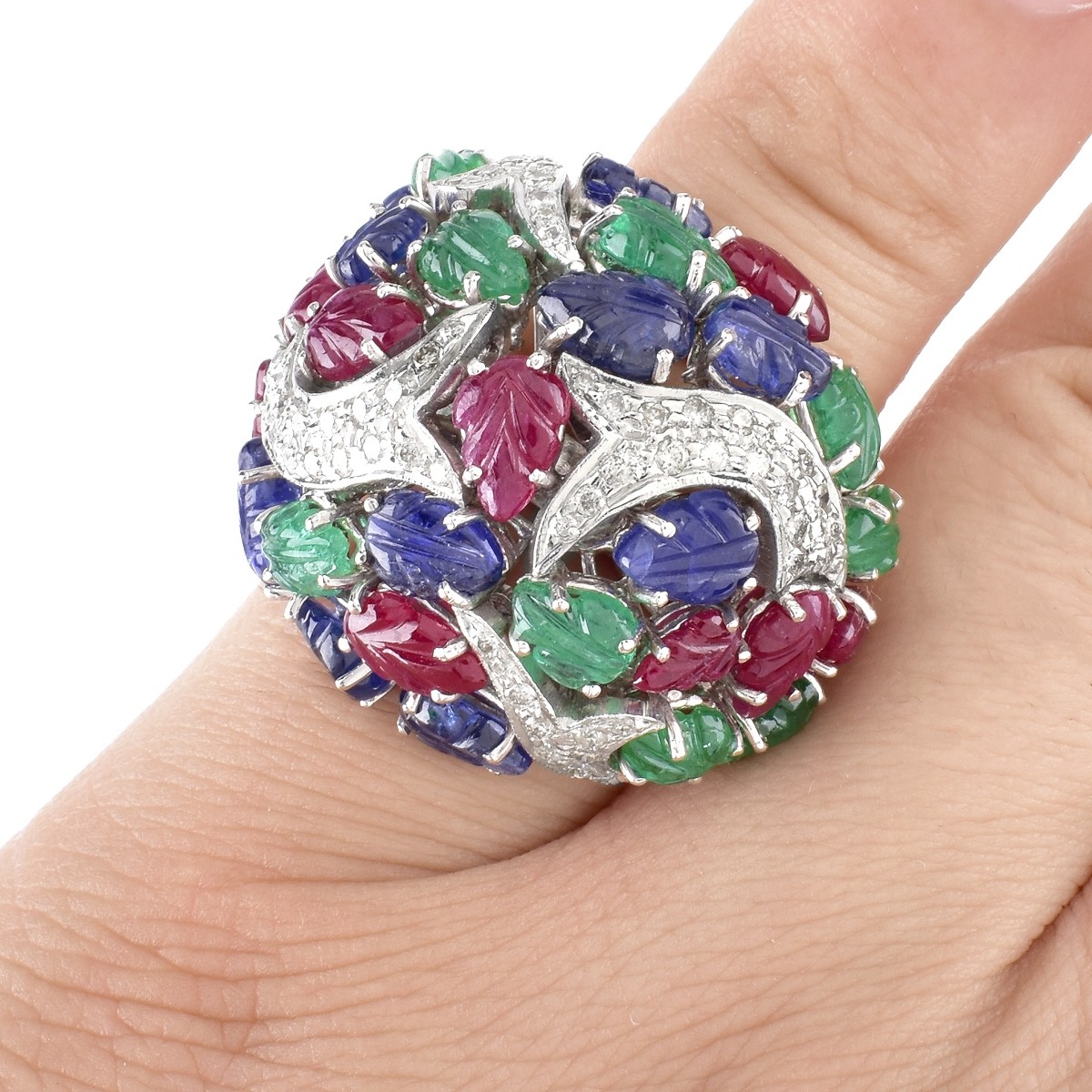 Cartier style Tutti Frutti Ring Kodner Auctions