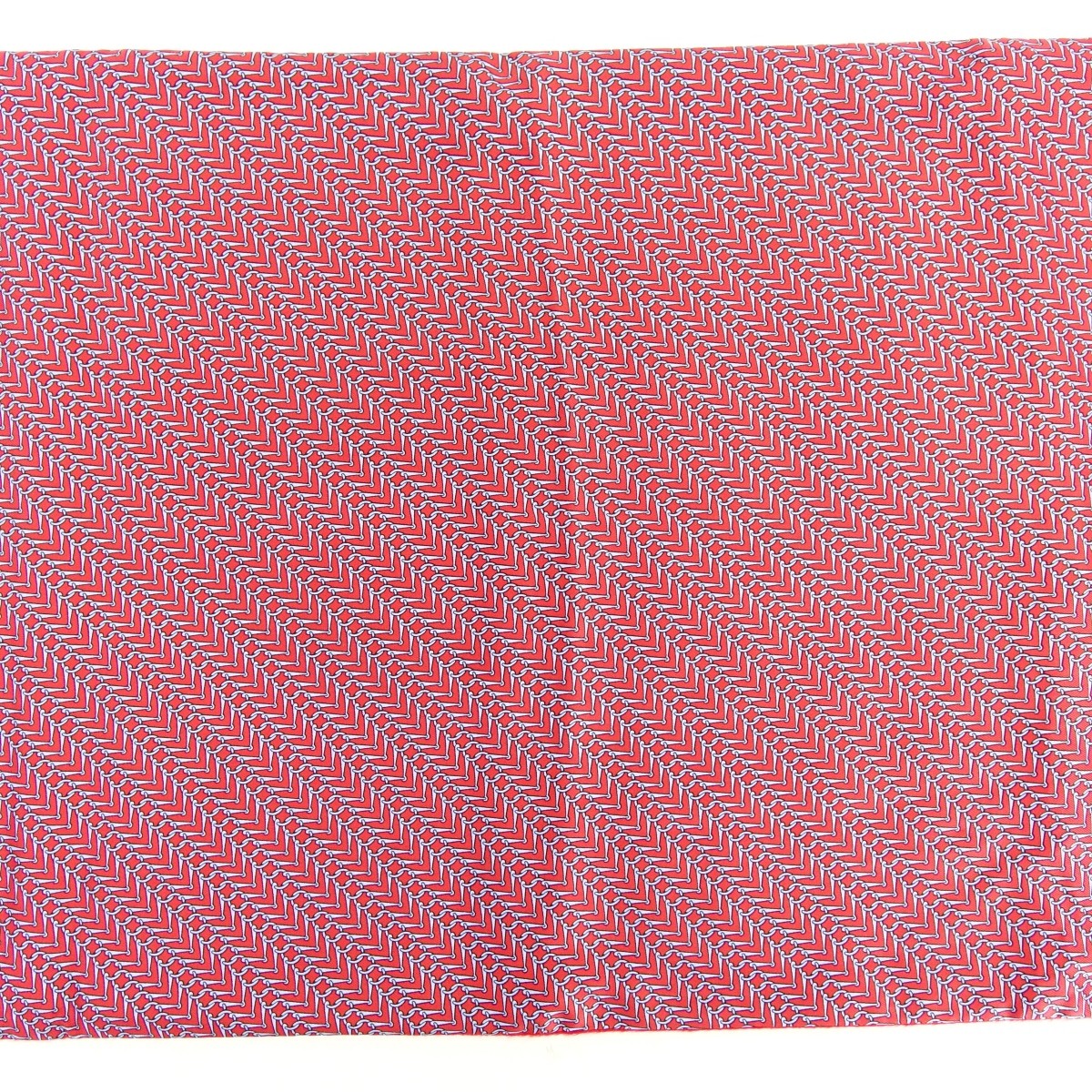 Hermes Red/Blue Silk and Angora Winter Scarf