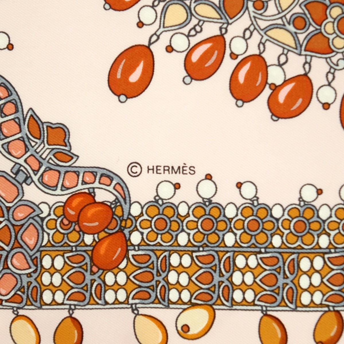 Hermes Pink Paruresde Maharajas Twill Silk Scarf