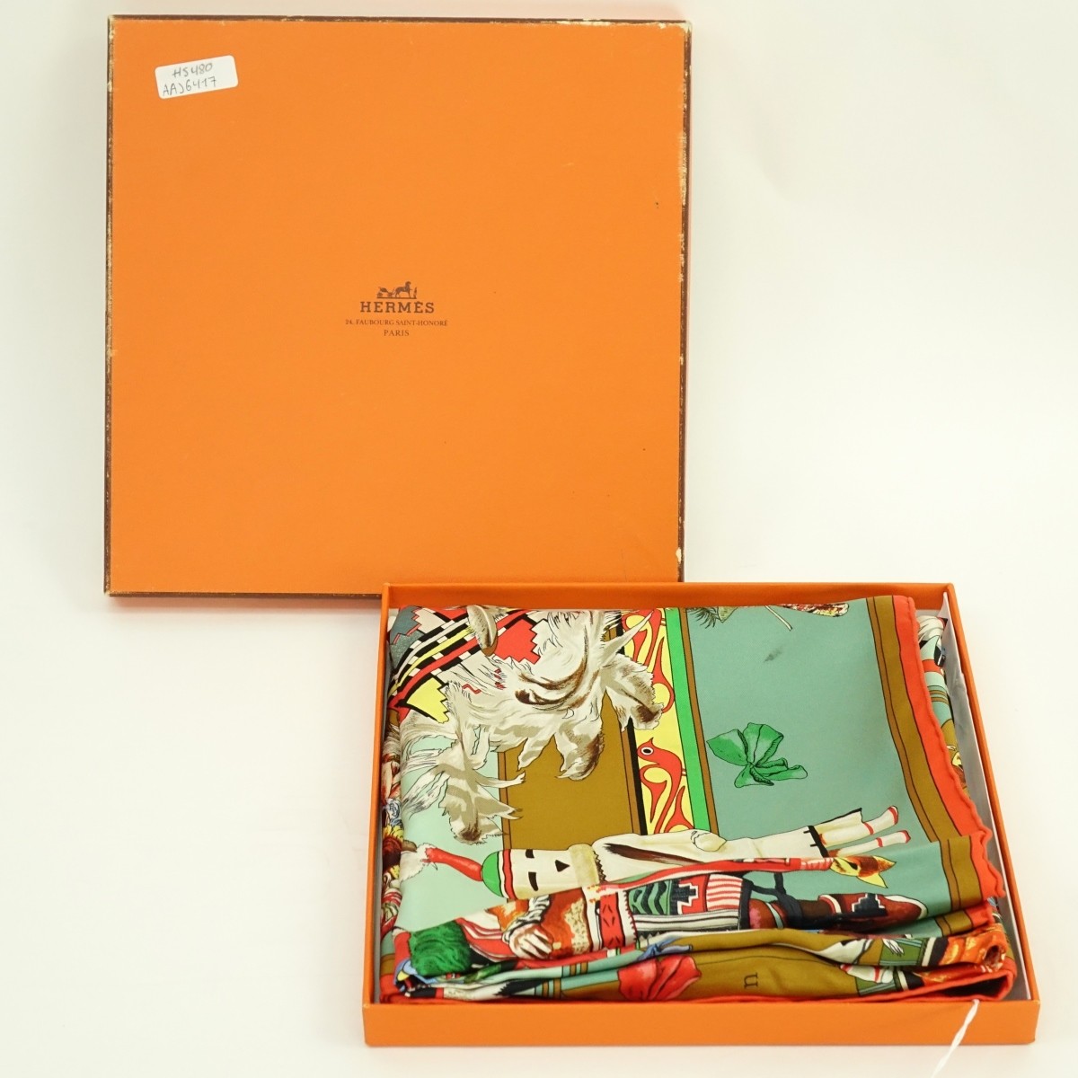 Hermes Kermit Oliver Kachinas Twill Silk Scarf