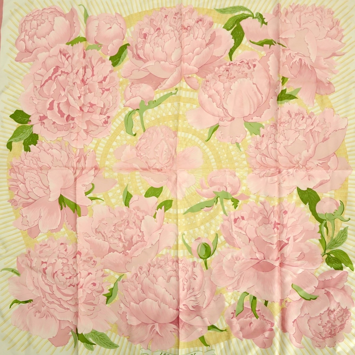 Hermes Les Pivoines Twill Silk Scarf