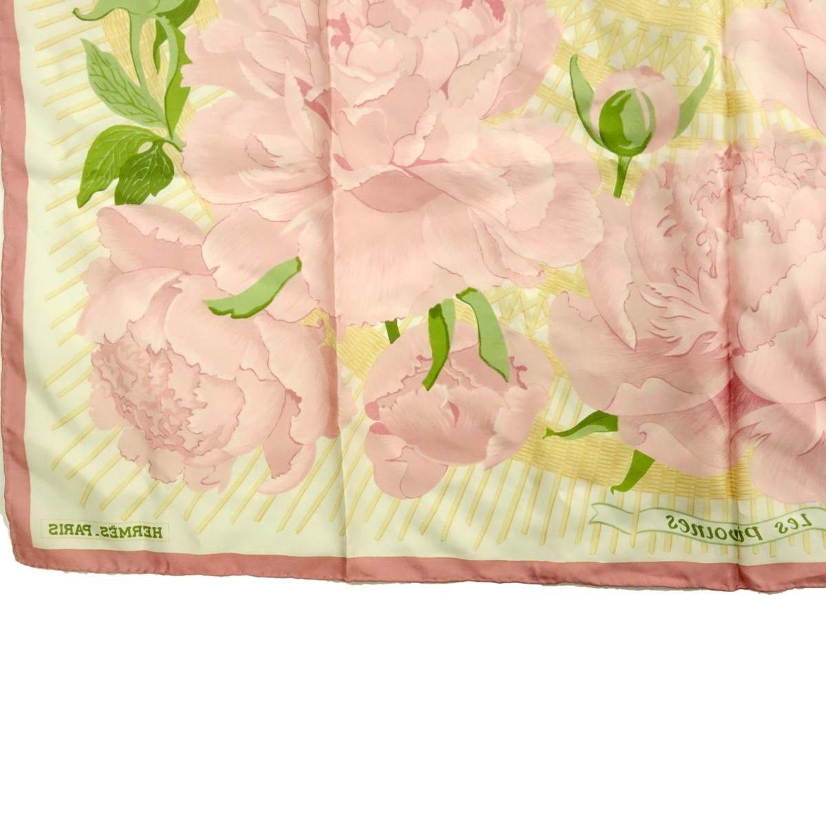 Hermes Les Pivoines Twill Silk Scarf