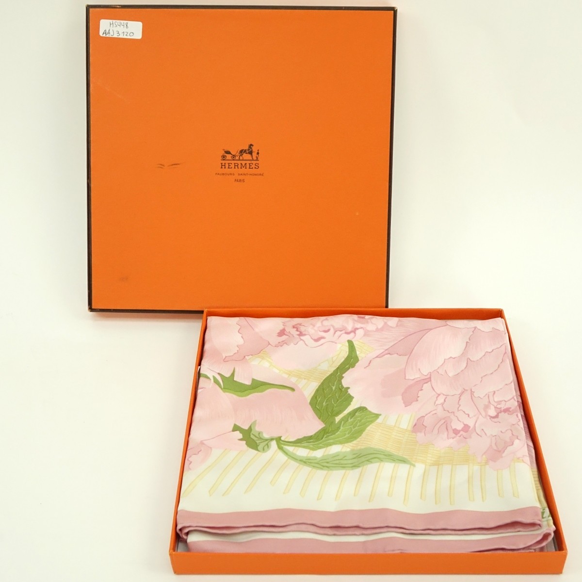 Hermes Les Pivoines Twill Silk Scarf