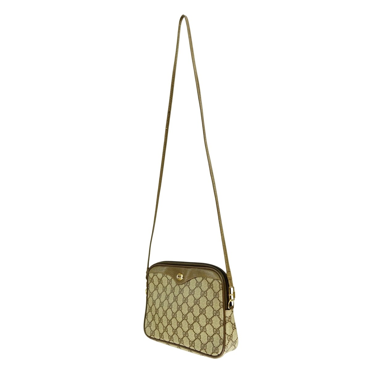 Gucci Beige Coated Canvas Shoulder Bag