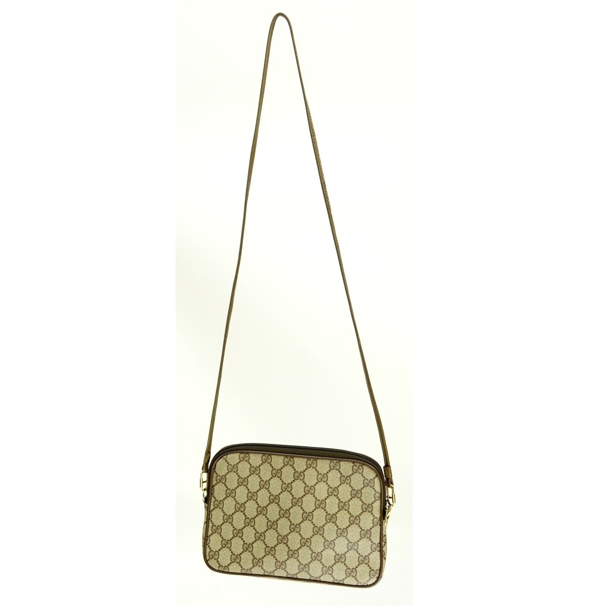 Gucci Beige Coated Canvas Shoulder Bag