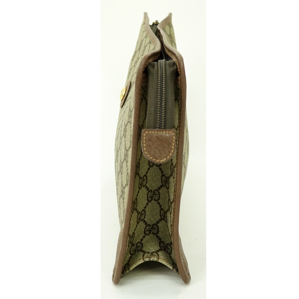 Gucci Beige Coated Canvas Vintage Clutch