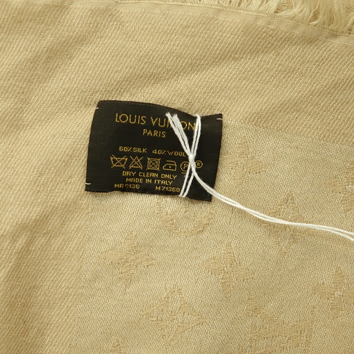 Louis Vuitton Beige Silk & Wool Shawl/Scarf