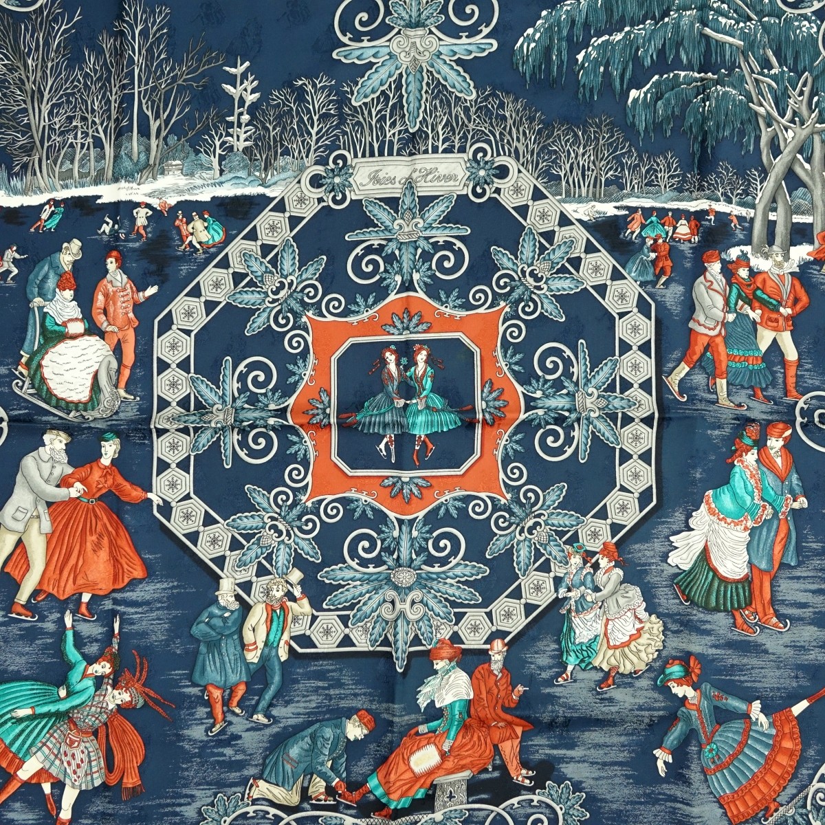 Hermes Joies d'Hiver Jacquard Silk Scarf