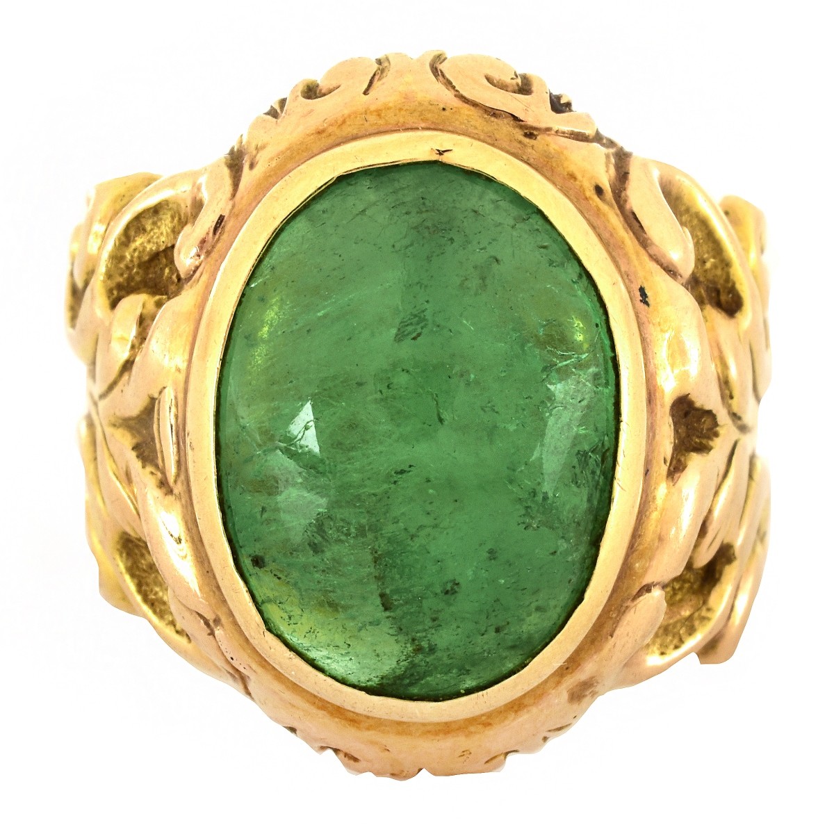 Antique Emerald and 14K Gold Ring