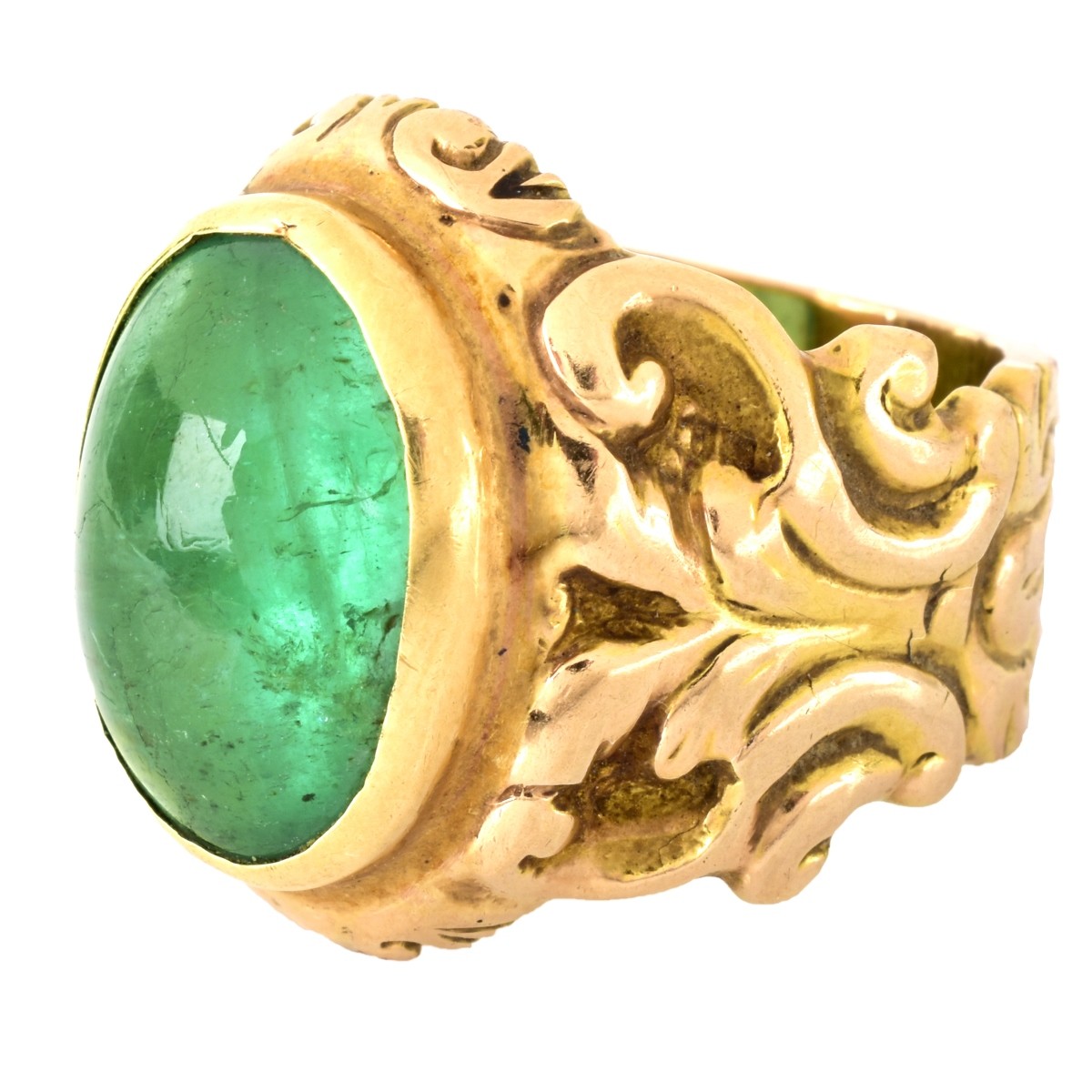 Antique Emerald and 14K Gold Ring