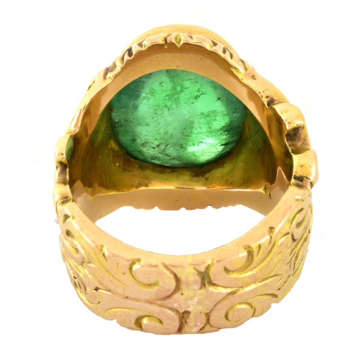 Antique Emerald and 14K Gold Ring