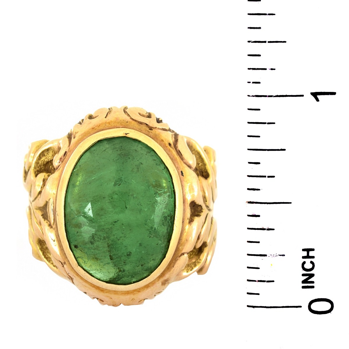 Antique Emerald and 14K Gold Ring