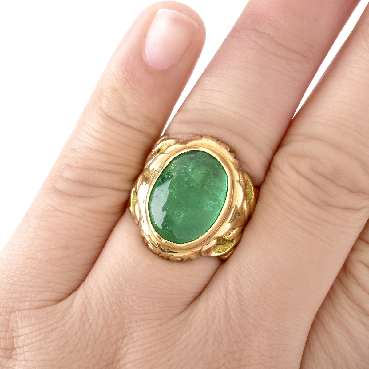 Antique Emerald and 14K Gold Ring
