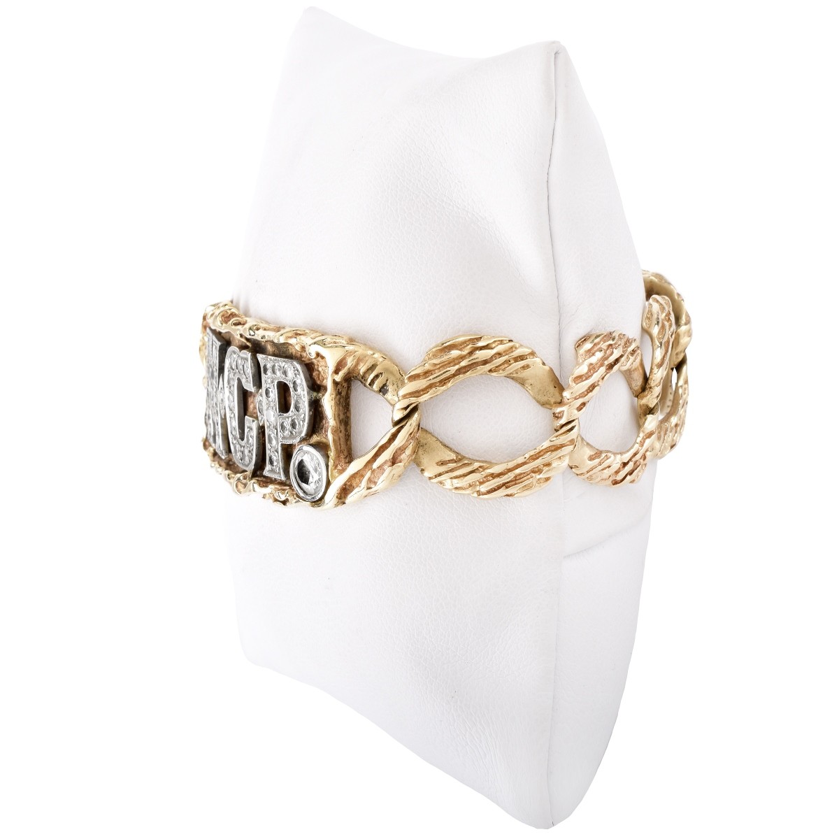 Man's Vintage Diamond and 14K Gold Bracelet