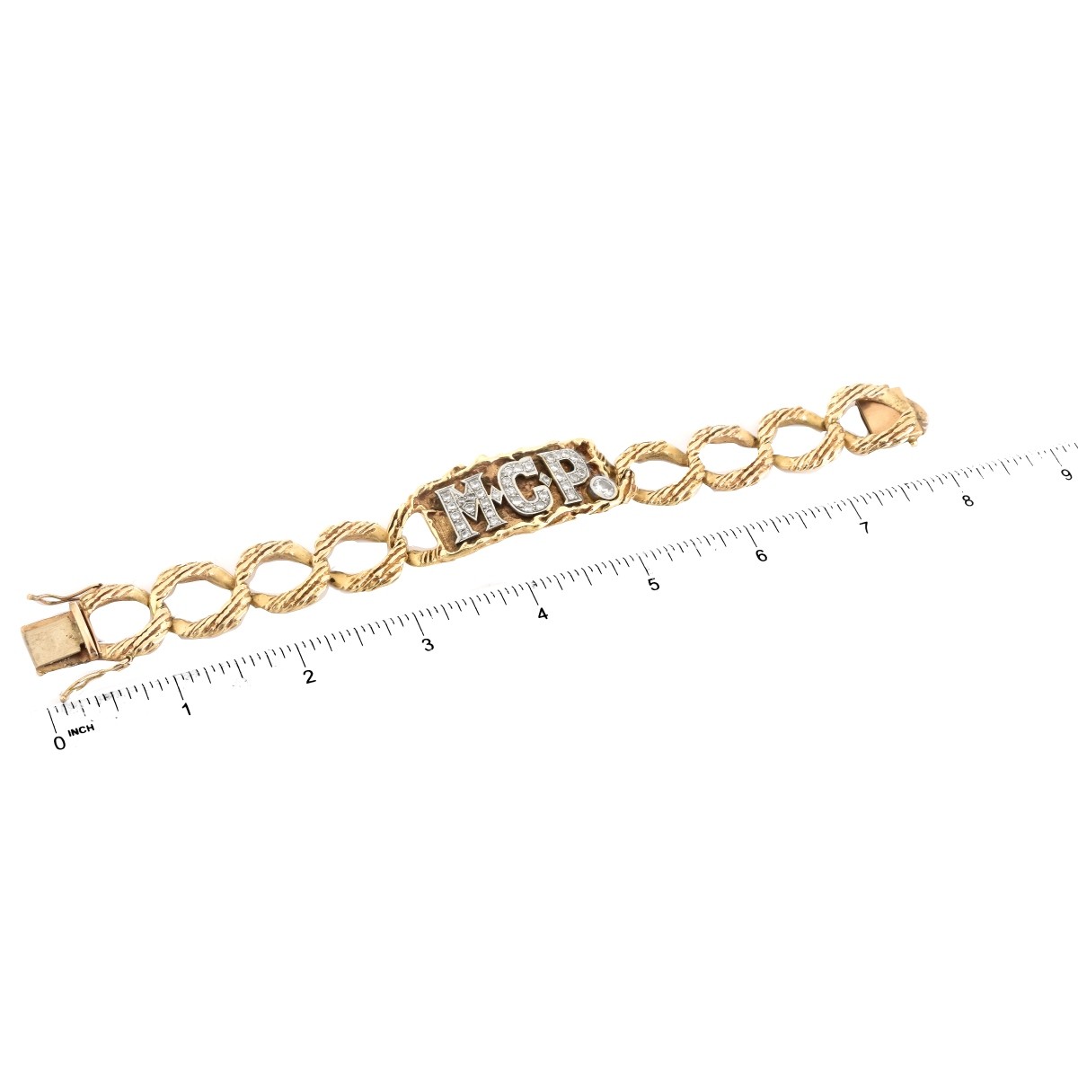 Man's Vintage Diamond and 14K Gold Bracelet