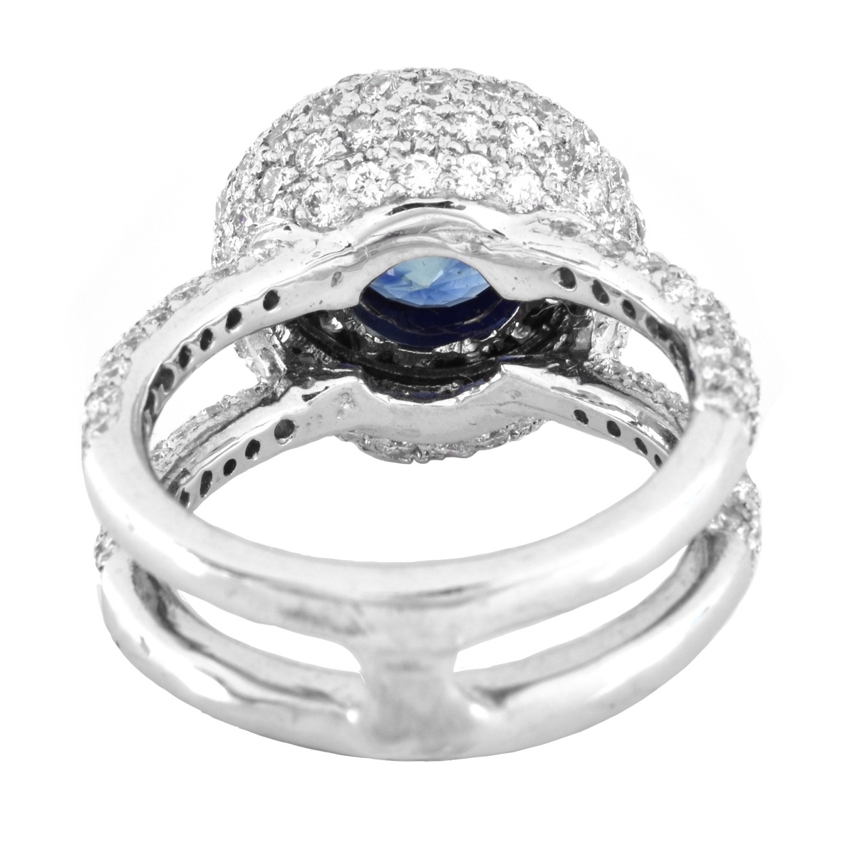 Sapphire, Diamond and 18K Gold Ring