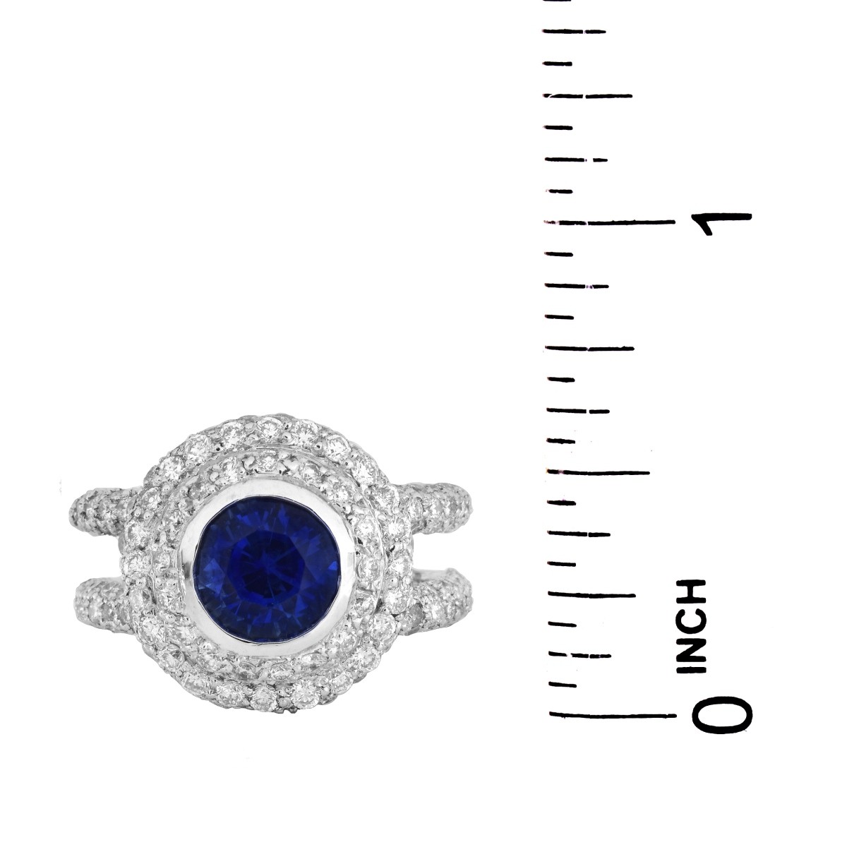 Sapphire, Diamond and 18K Gold Ring