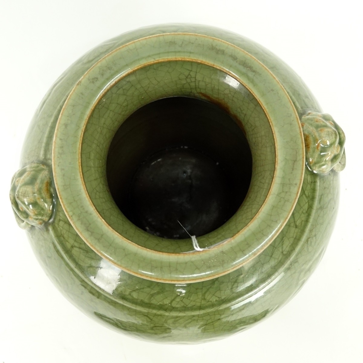 Chinese Green Celadon Glazed Pottery Vase