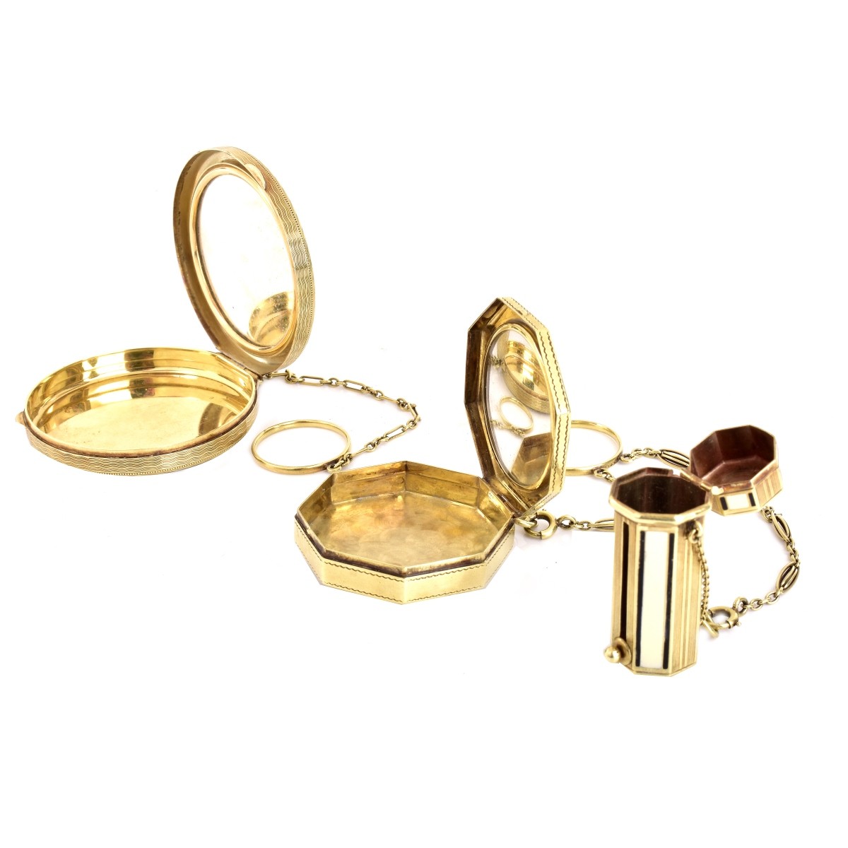 Tiffany & Co 14K Gold Enamel Compacts