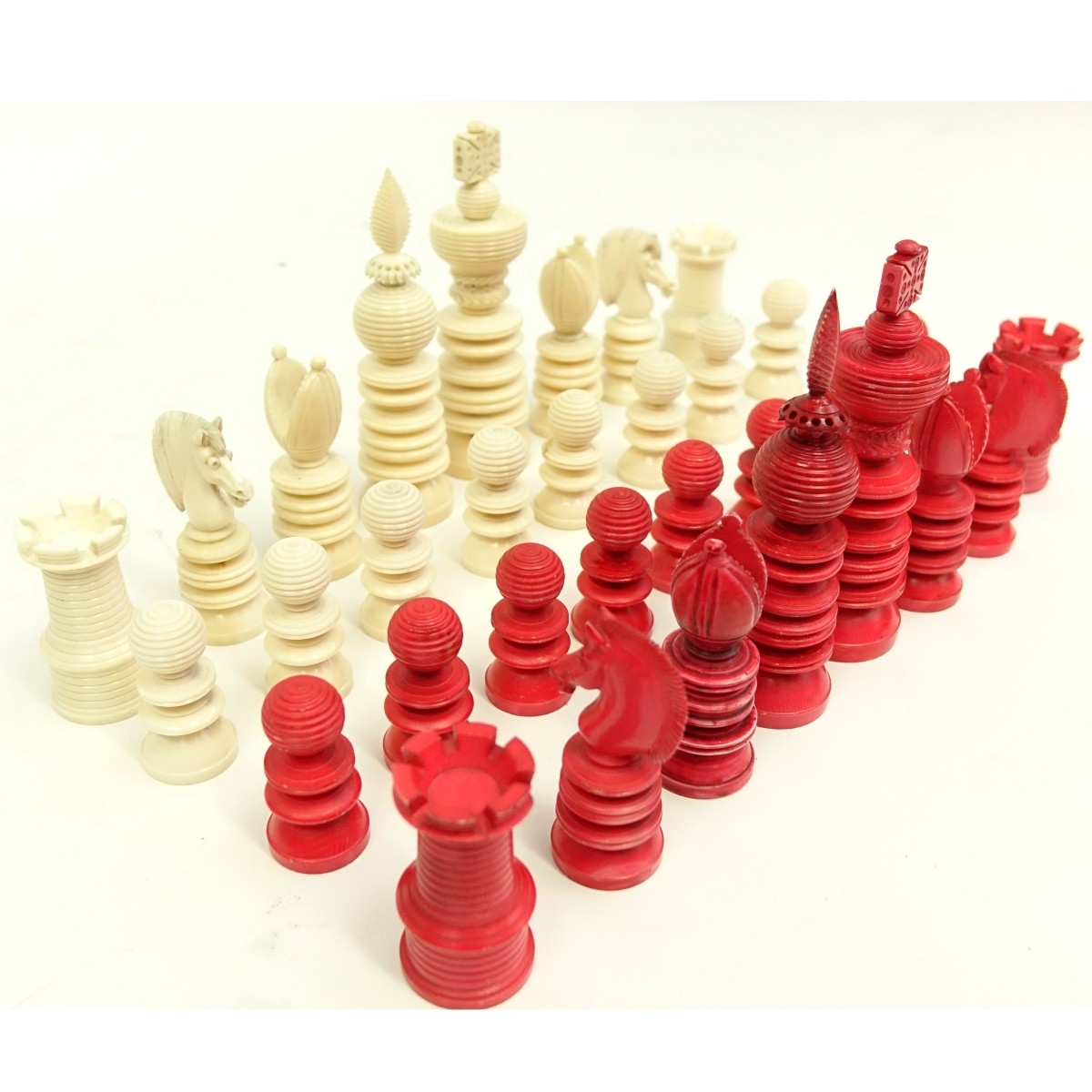 19th Century Staunton Ivory 32 Piece Chess Set