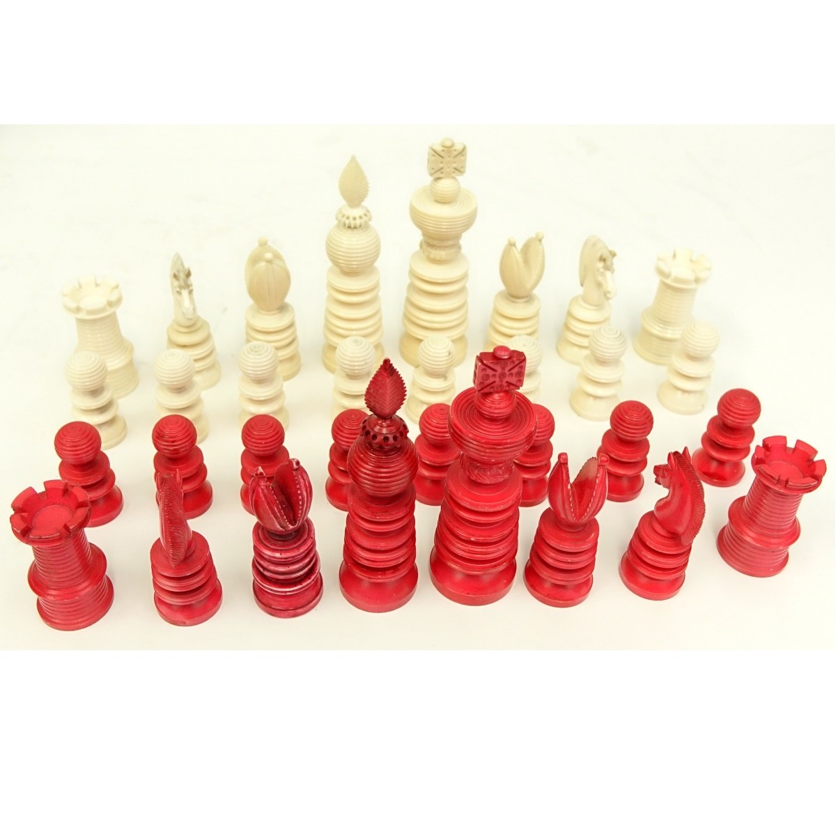 19th Century Staunton Ivory 32 Piece Chess Set