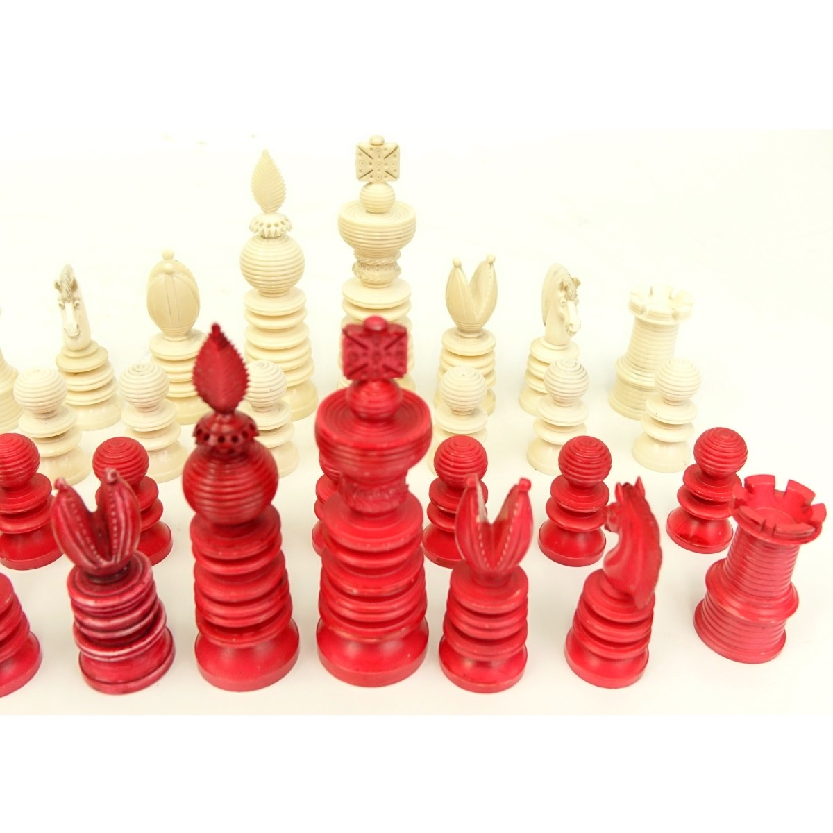 19th Century Staunton Ivory 32 Piece Chess Set