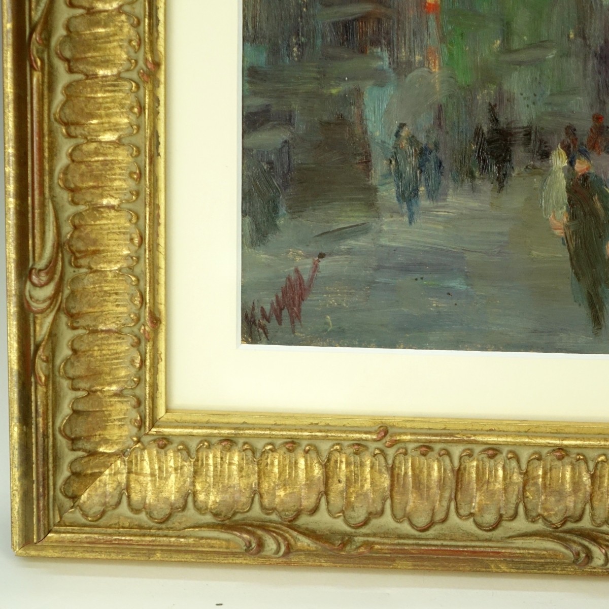 1930's Austrian School Oil on Panel "City Square"