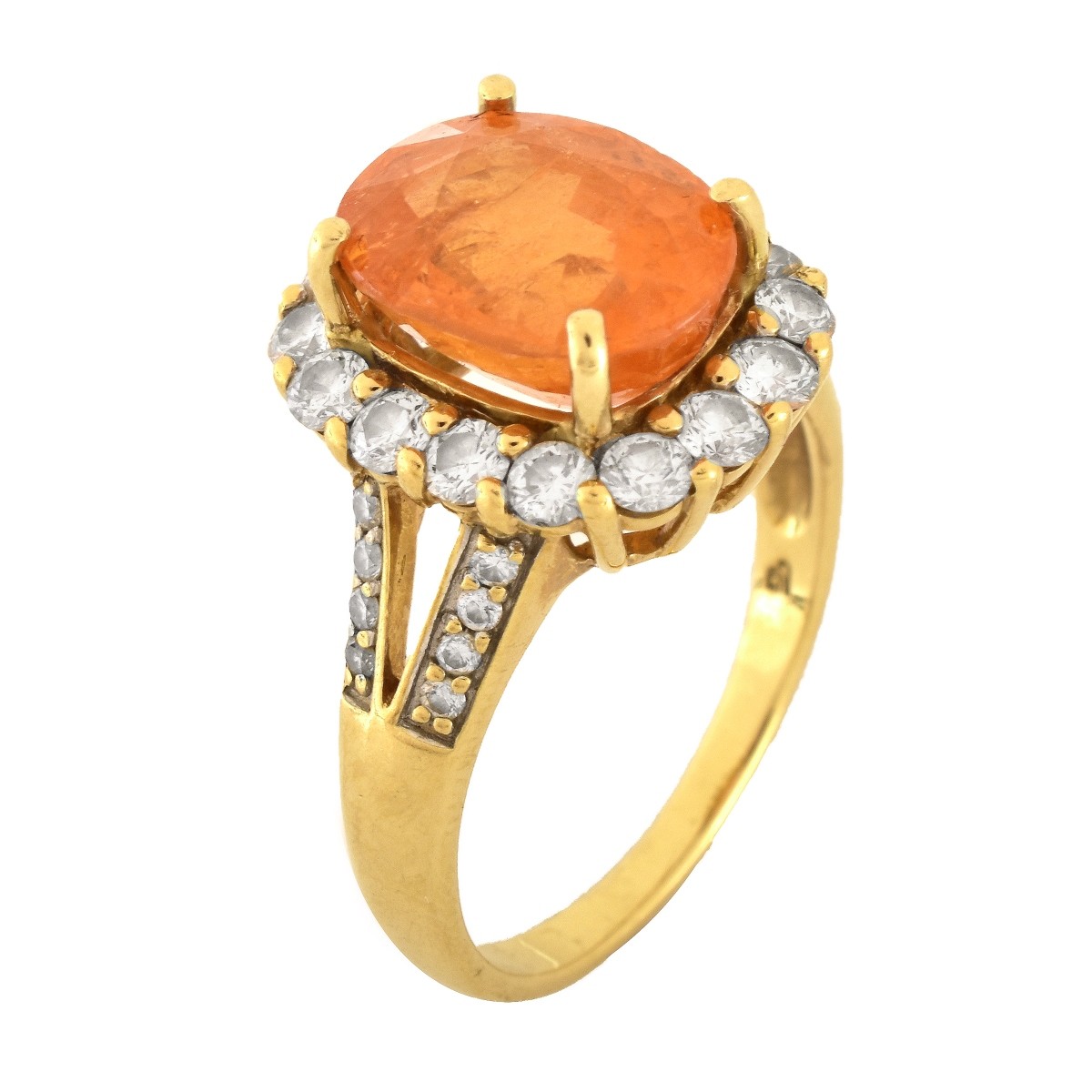 Citrine, Diamond and 18K Gold Ring