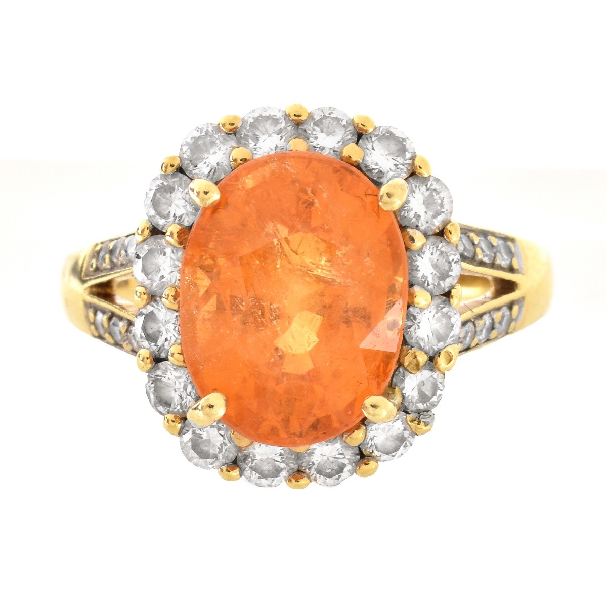 Citrine, Diamond and 18K Gold Ring