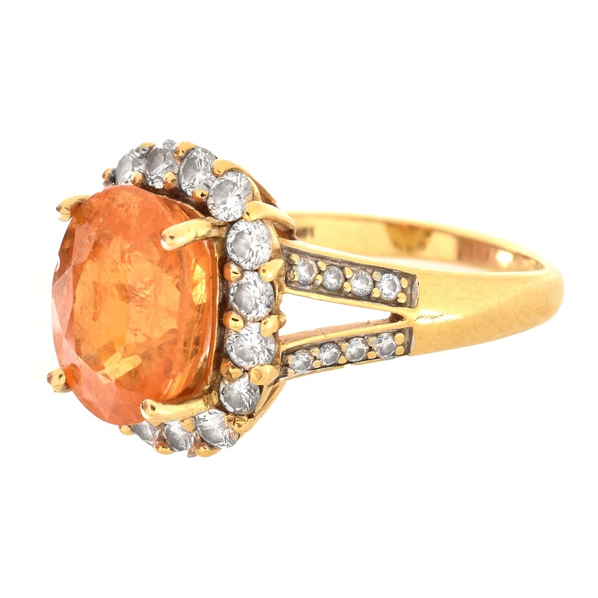 Citrine, Diamond and 18K Gold Ring