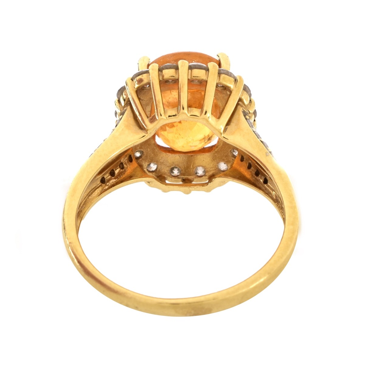 Citrine, Diamond and 18K Gold Ring