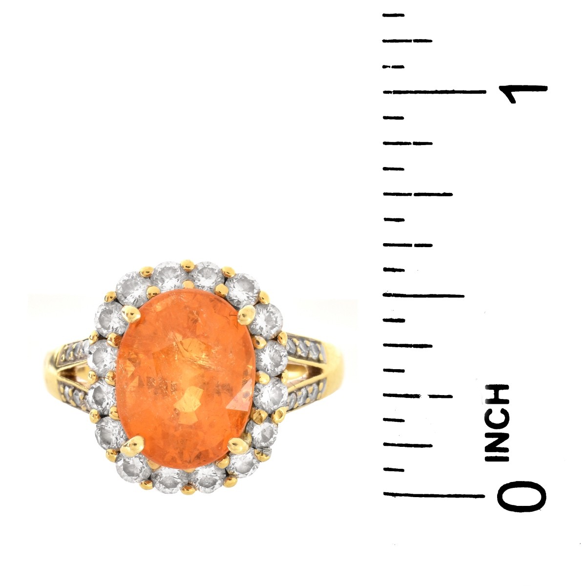 Citrine, Diamond and 18K Gold Ring