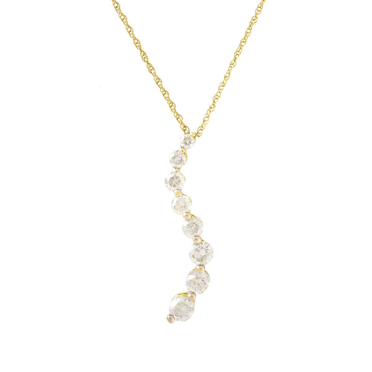 Diamond and 14K Gold Pendant Necklace