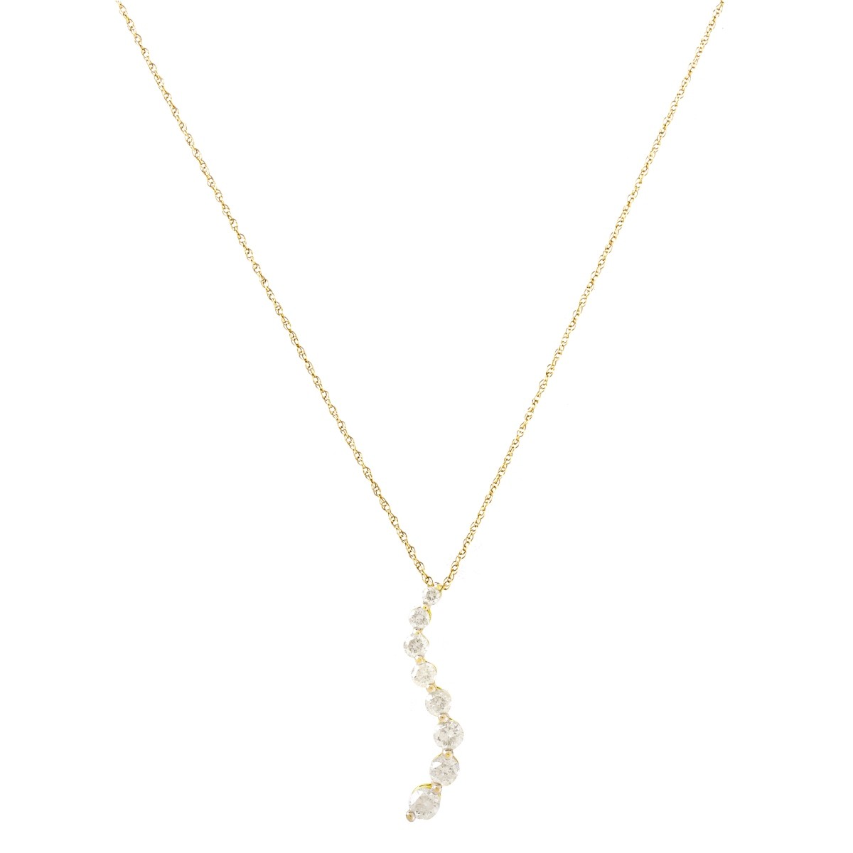 Diamond and 14K Gold Pendant Necklace
