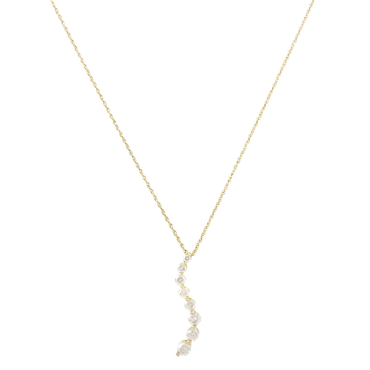 Diamond and 14K Gold Pendant Necklace