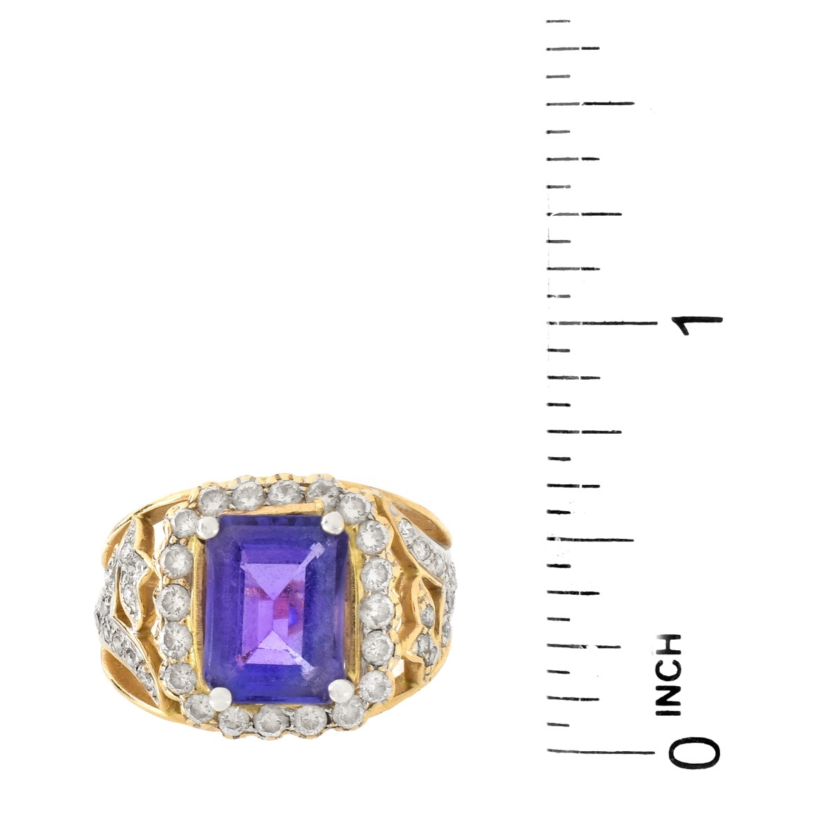 Tanzanite, Diamond and 14K Gold Ring