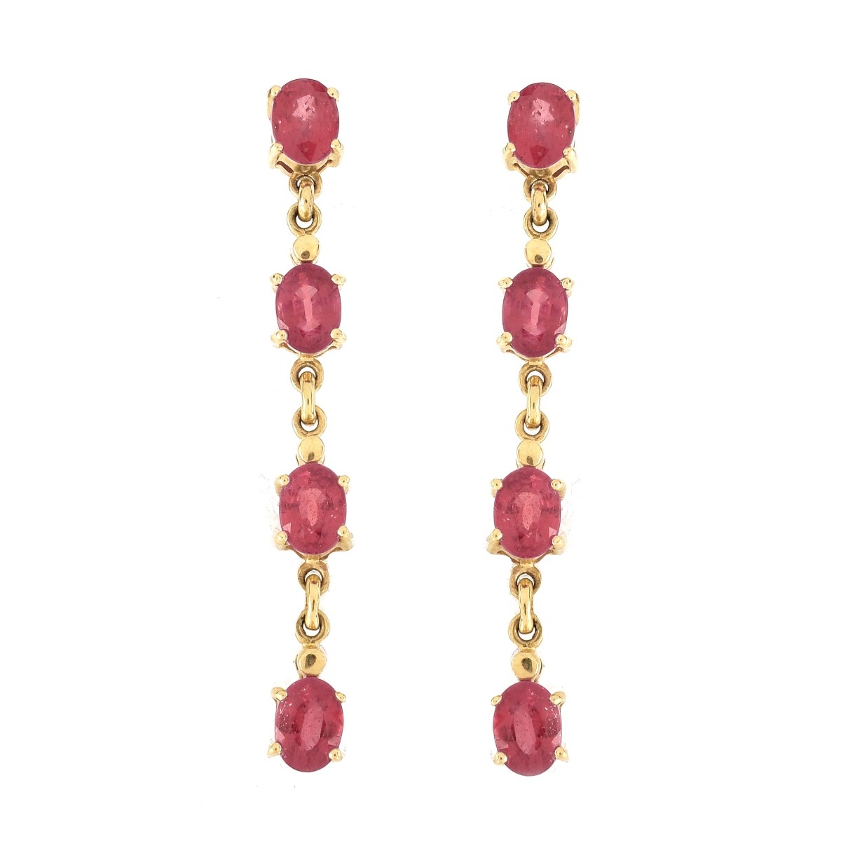 Ruby and 14K Gold Earrings