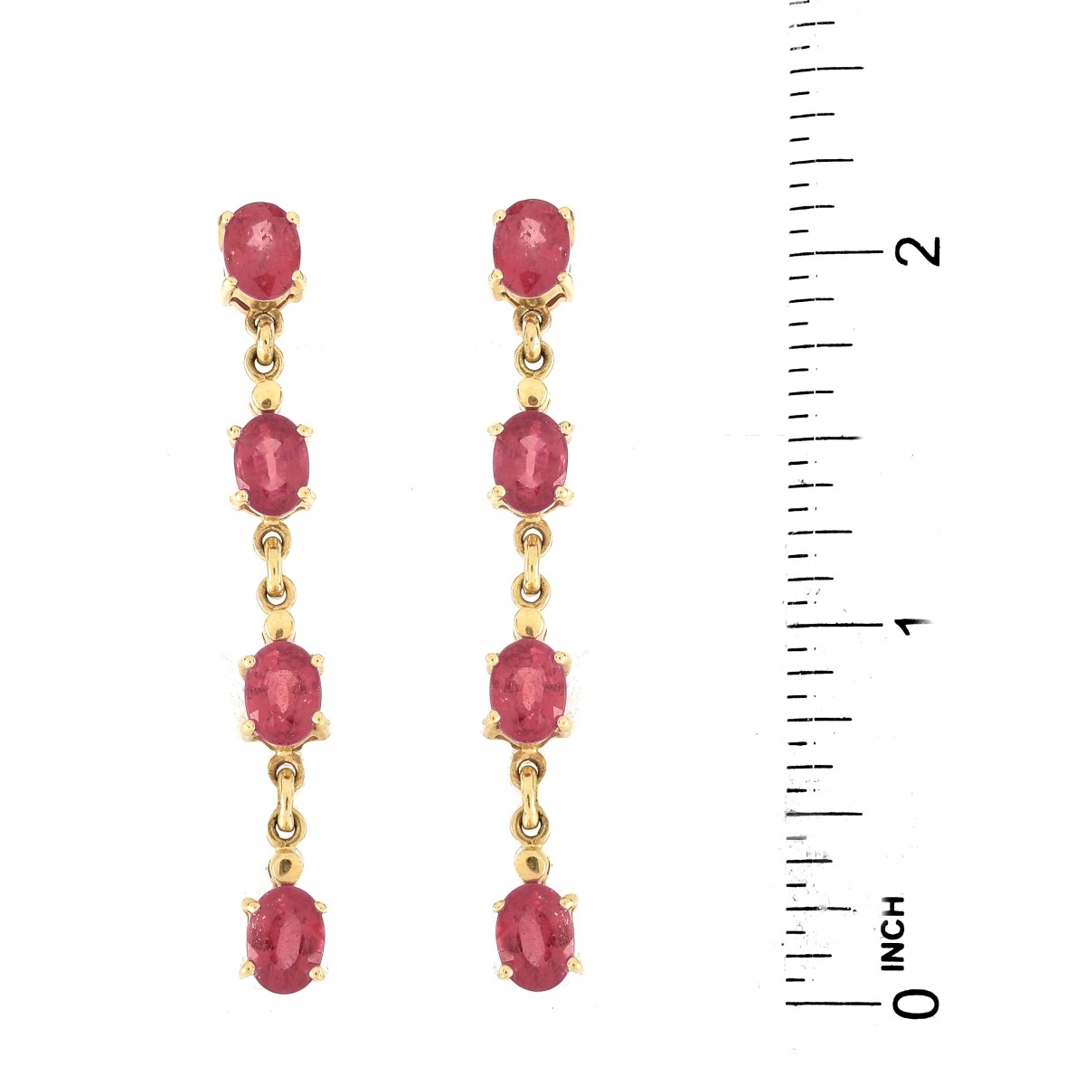 Ruby and 14K Gold Earrings
